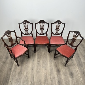 Antique 20th Century Set Of 10 Hepplewhite Style Dining Chairs