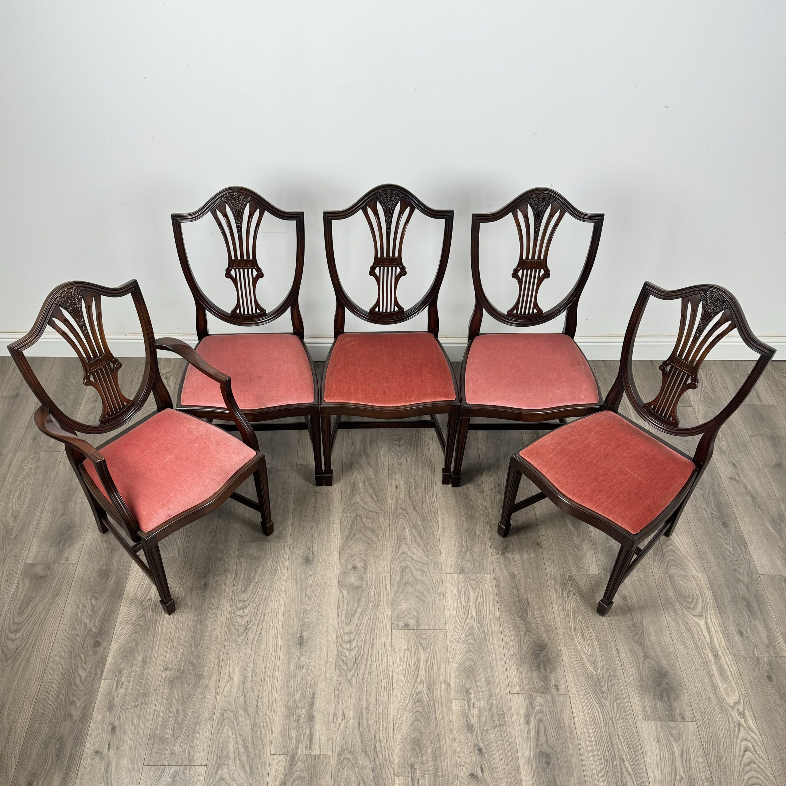 Antique 20th Century Set Of 10 Hepplewhite Style Dining Chairs