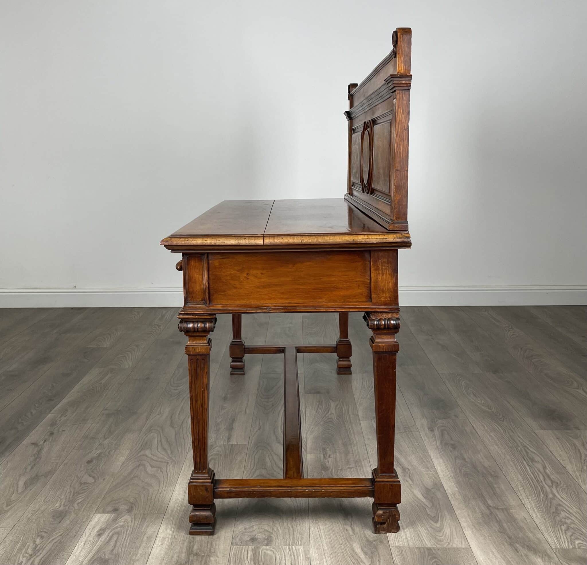 Antique 19th Century Side Table / Console Table In Oak
