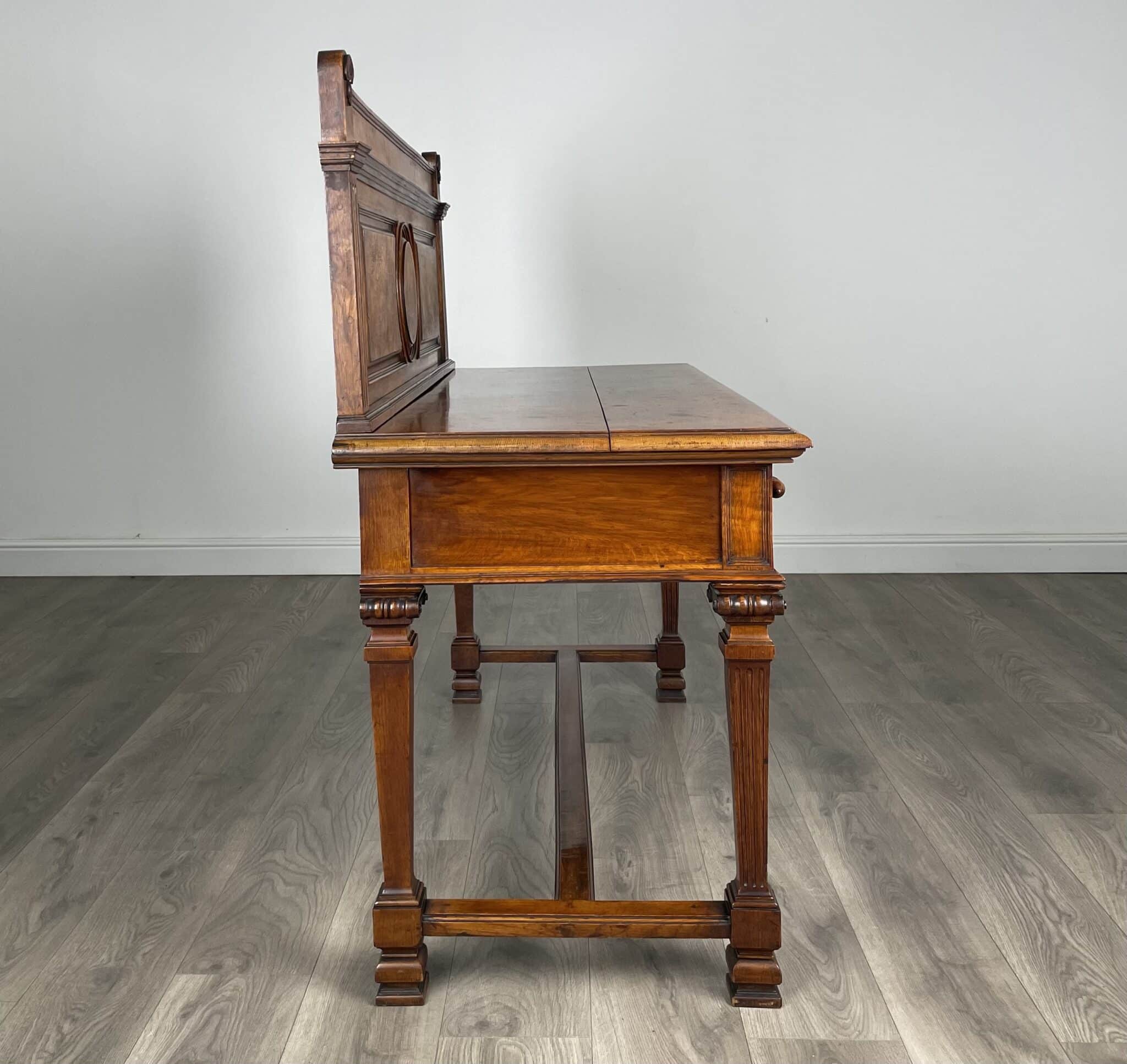 Antique 19th Century Side Table / Console Table In Oak