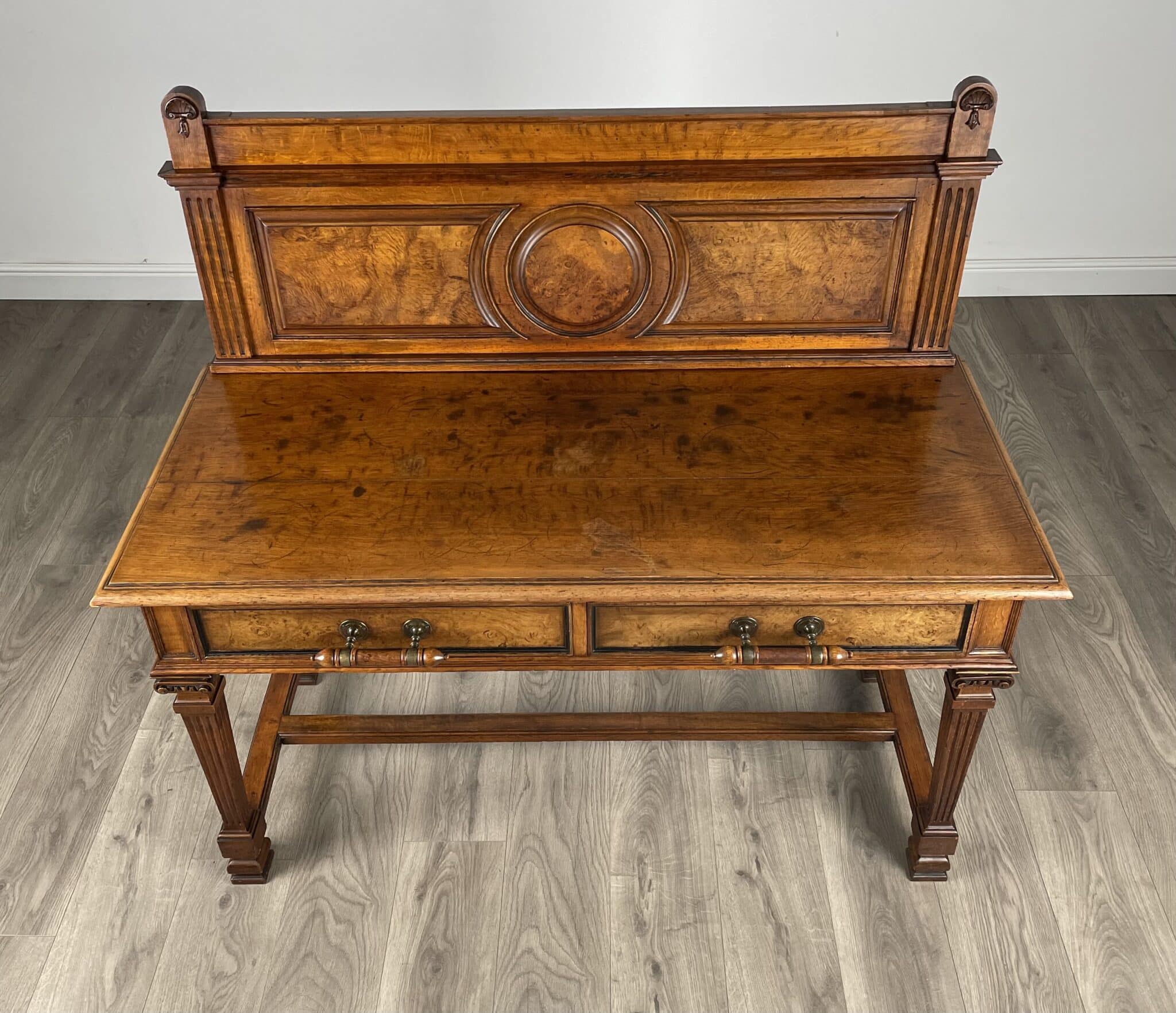 Antique 19th Century Side Table / Console Table In Oak