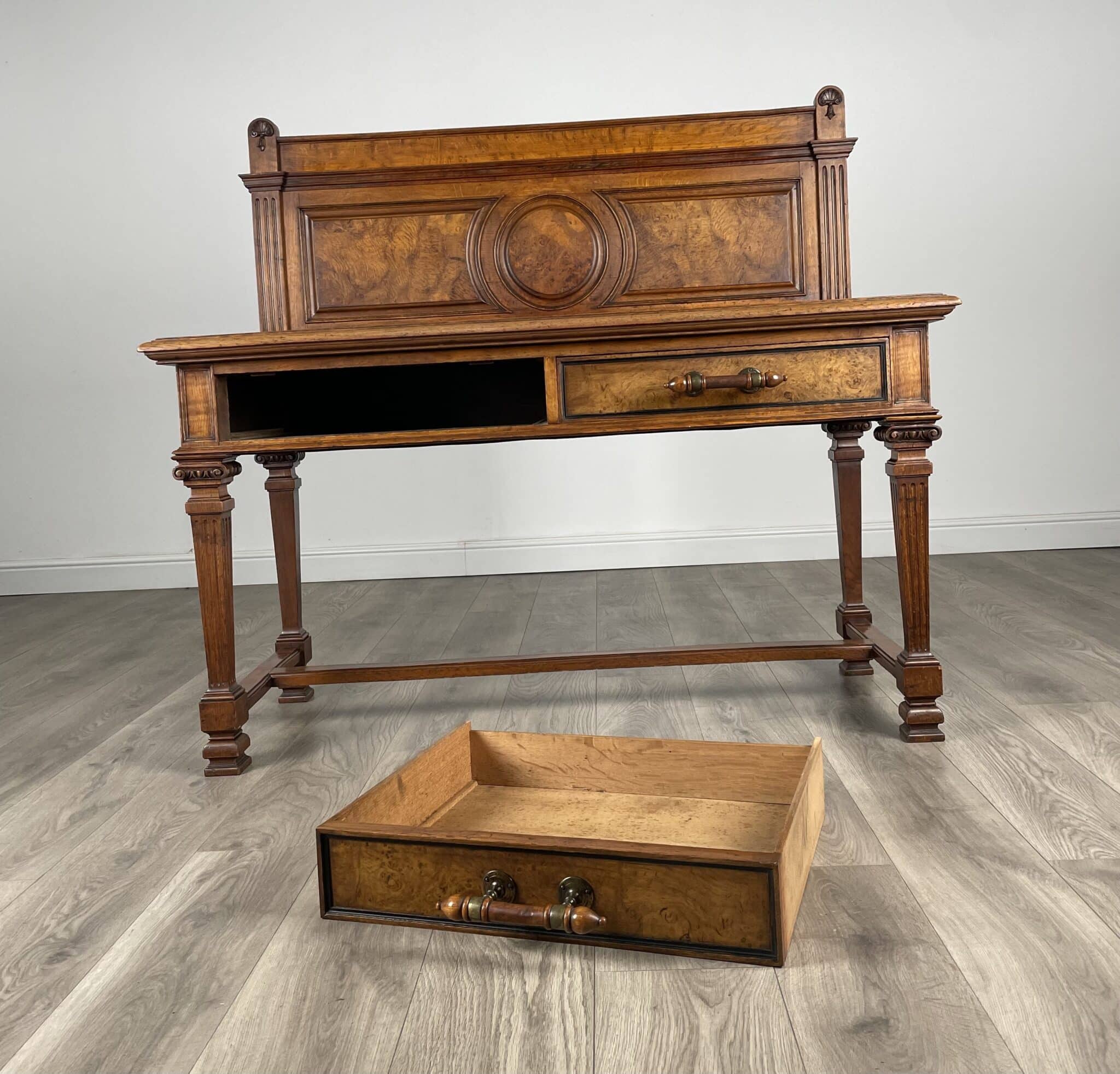Antique 19th Century Side Table / Console Table In Oak