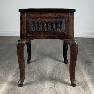 Antique 18th Century Unusual Box On Stand In Oak