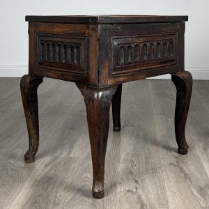Antique 18th Century Unusual Box On Stand In Oak
