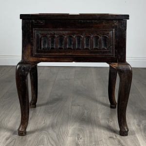 Antique 18th Century Unusual Box On Stand In Oak