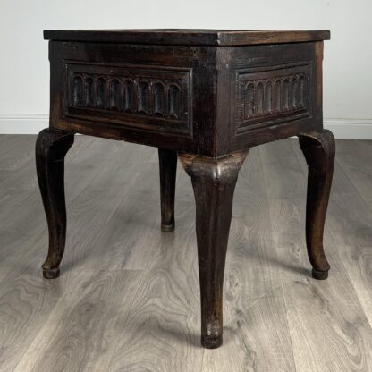 Antique 18th Century Unusual Box On Stand In Oak - Image 3