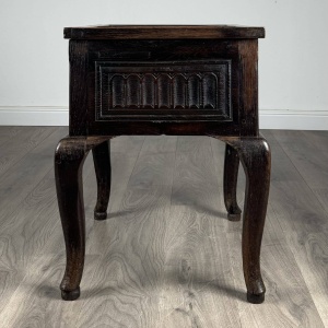 Antique 18th Century Unusual Box On Stand In Oak