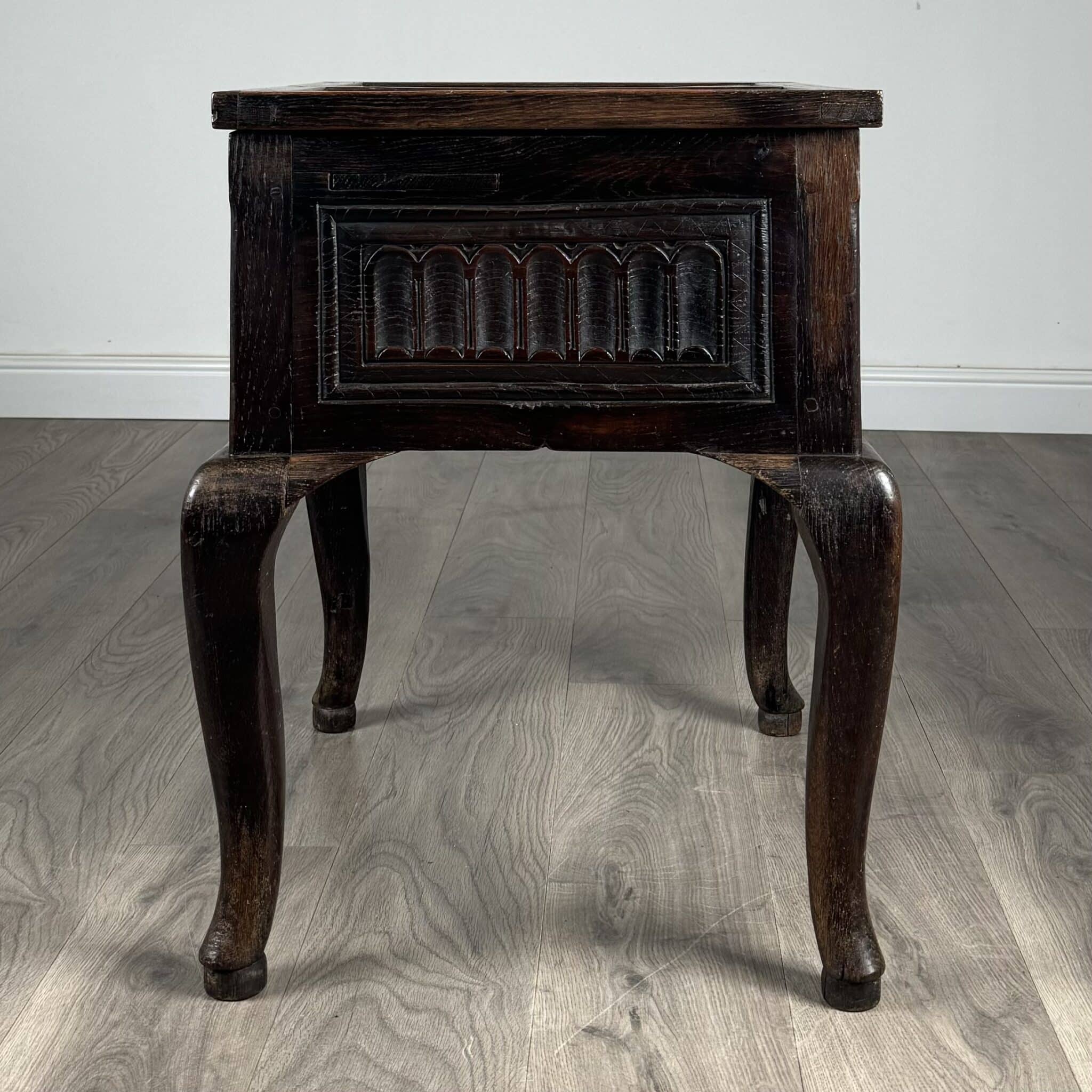 Antique 18th Century Unusual Box On Stand In Oak