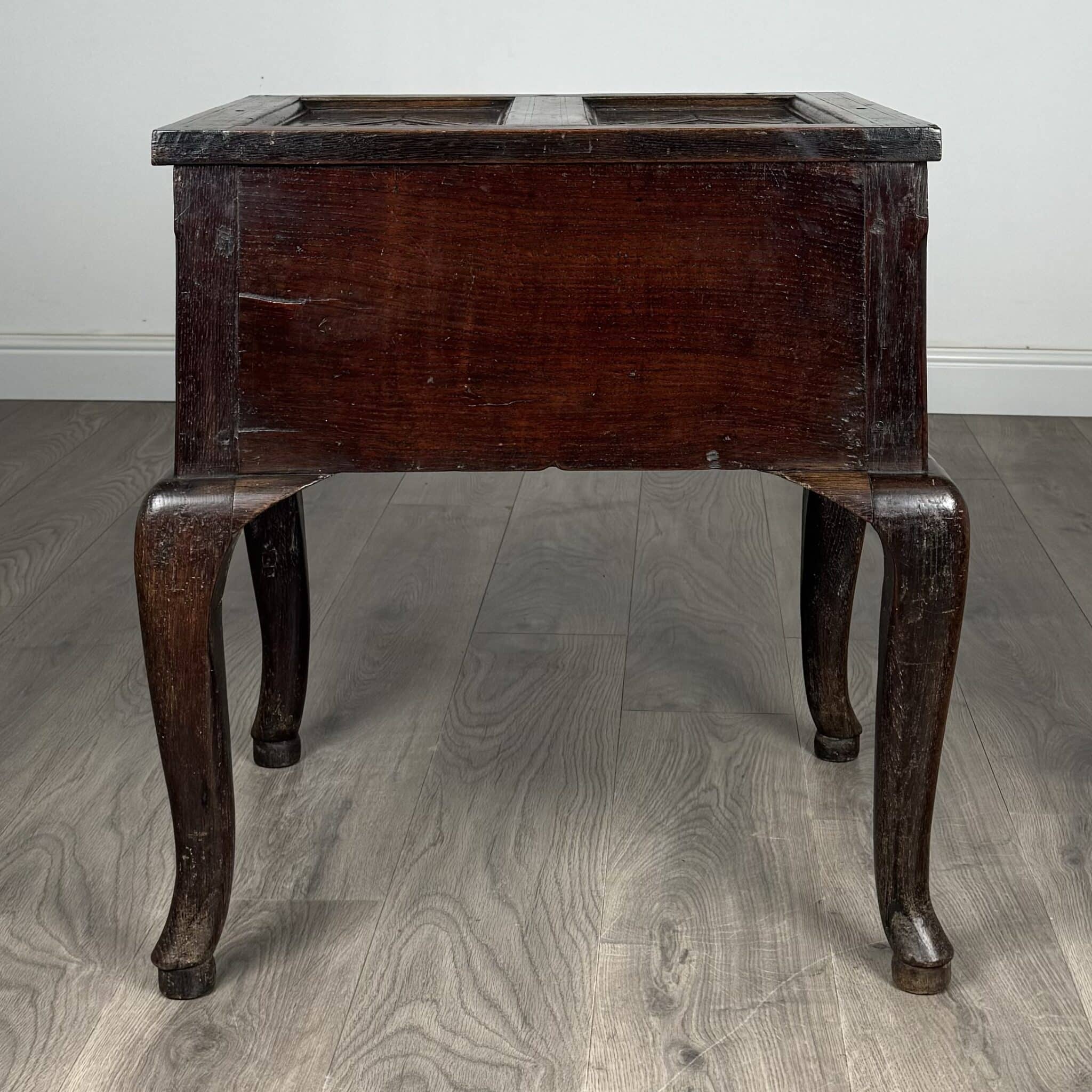 Antique 18th Century Unusual Box On Stand In Oak