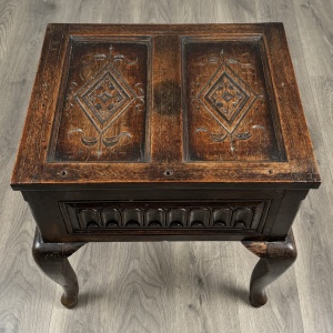 Antique 18th Century Unusual Box On Stand In Oak