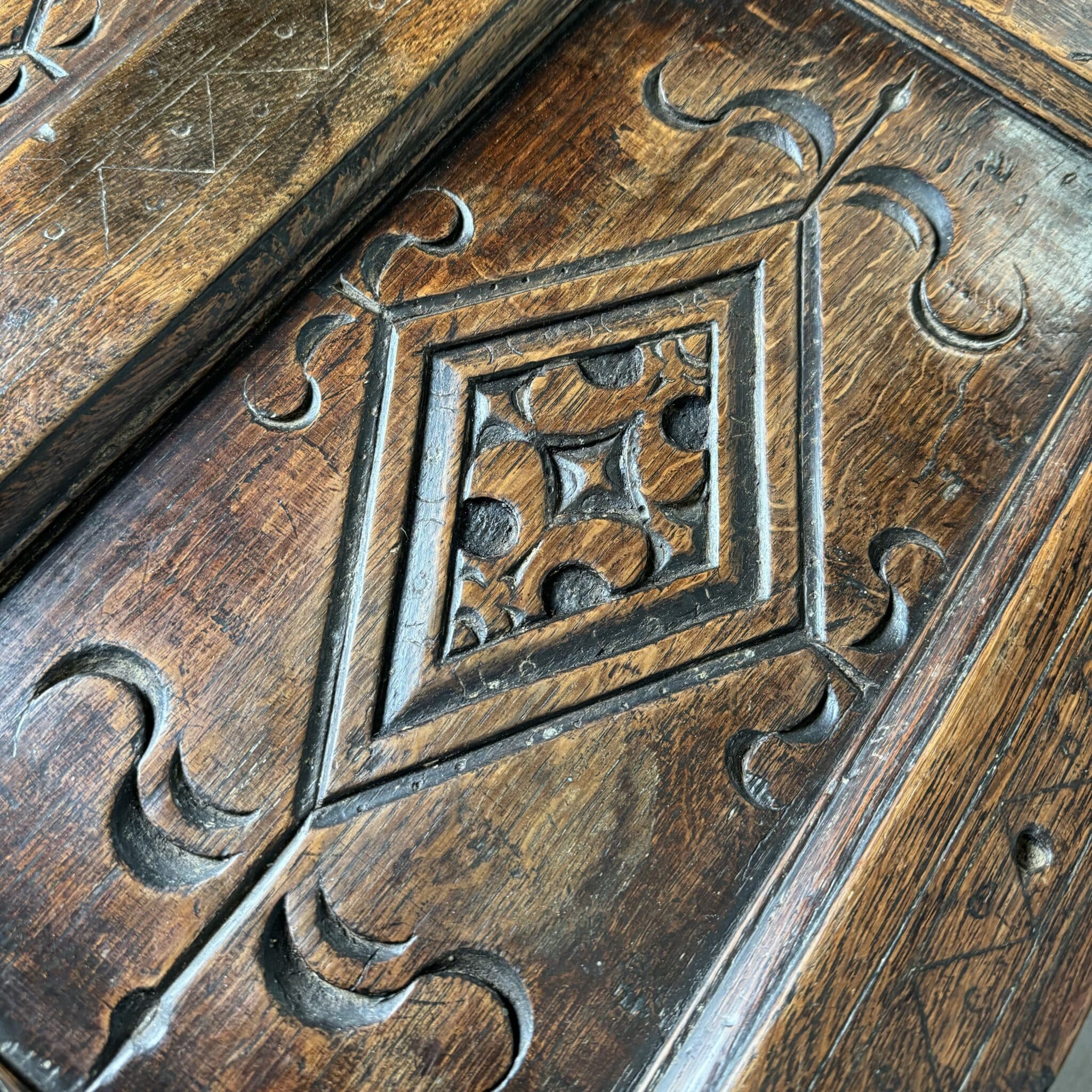 Antique 18th Century Unusual Box On Stand In Oak