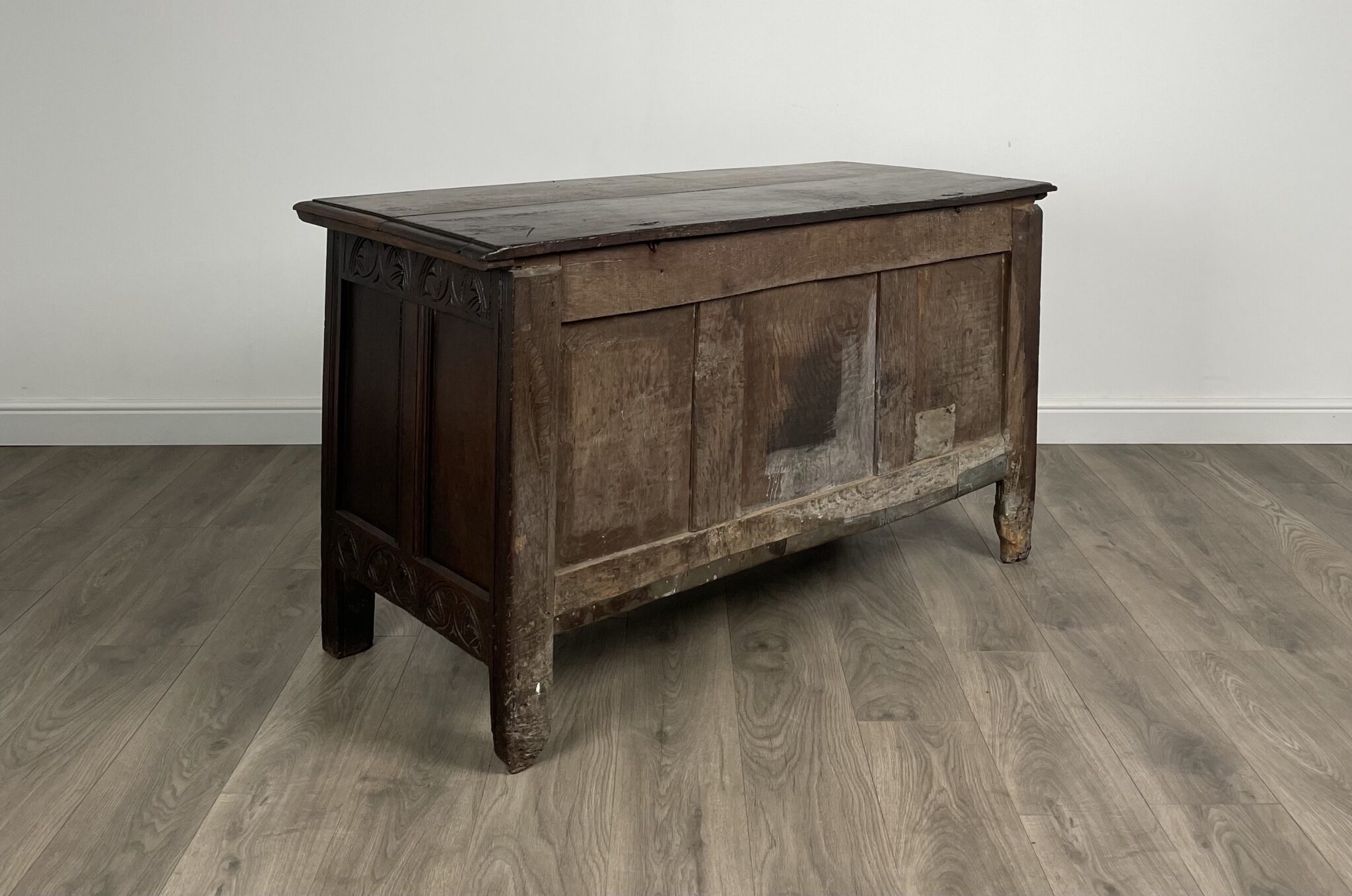 Antique 18th Century Carved Oak Coffer / Blanket Box