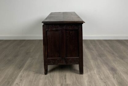 Antique 18th Century Carved Oak Coffer / Blanket Box - Image 7