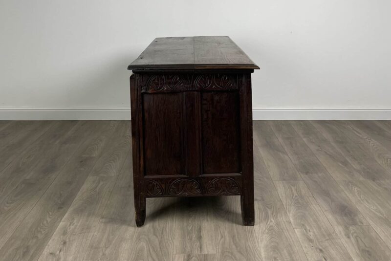 Antique 18th Century Carved Oak Coffer / Blanket Box