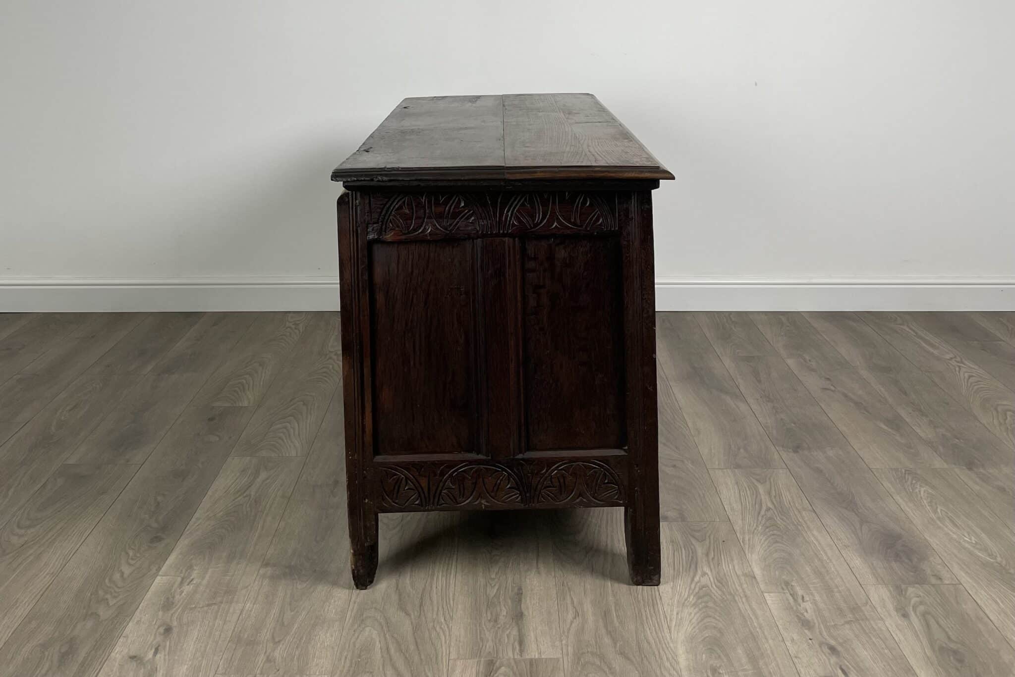 Antique 18th Century Carved Oak Coffer / Blanket Box