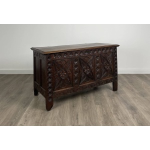 Antique 18th Century Carved Oak Coffer / Blanket Box