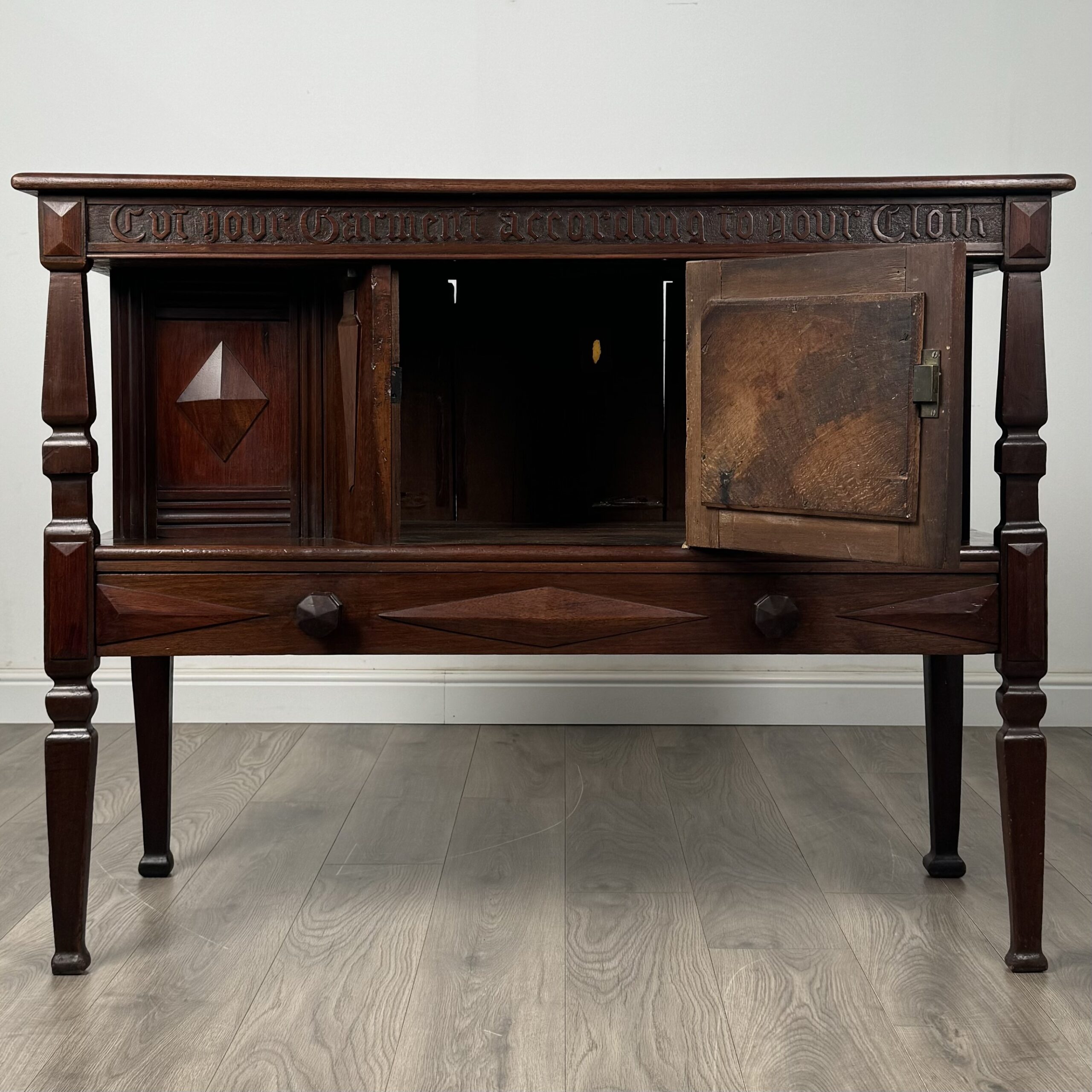 Antique 18th Century Carved Sideboard In Walnut