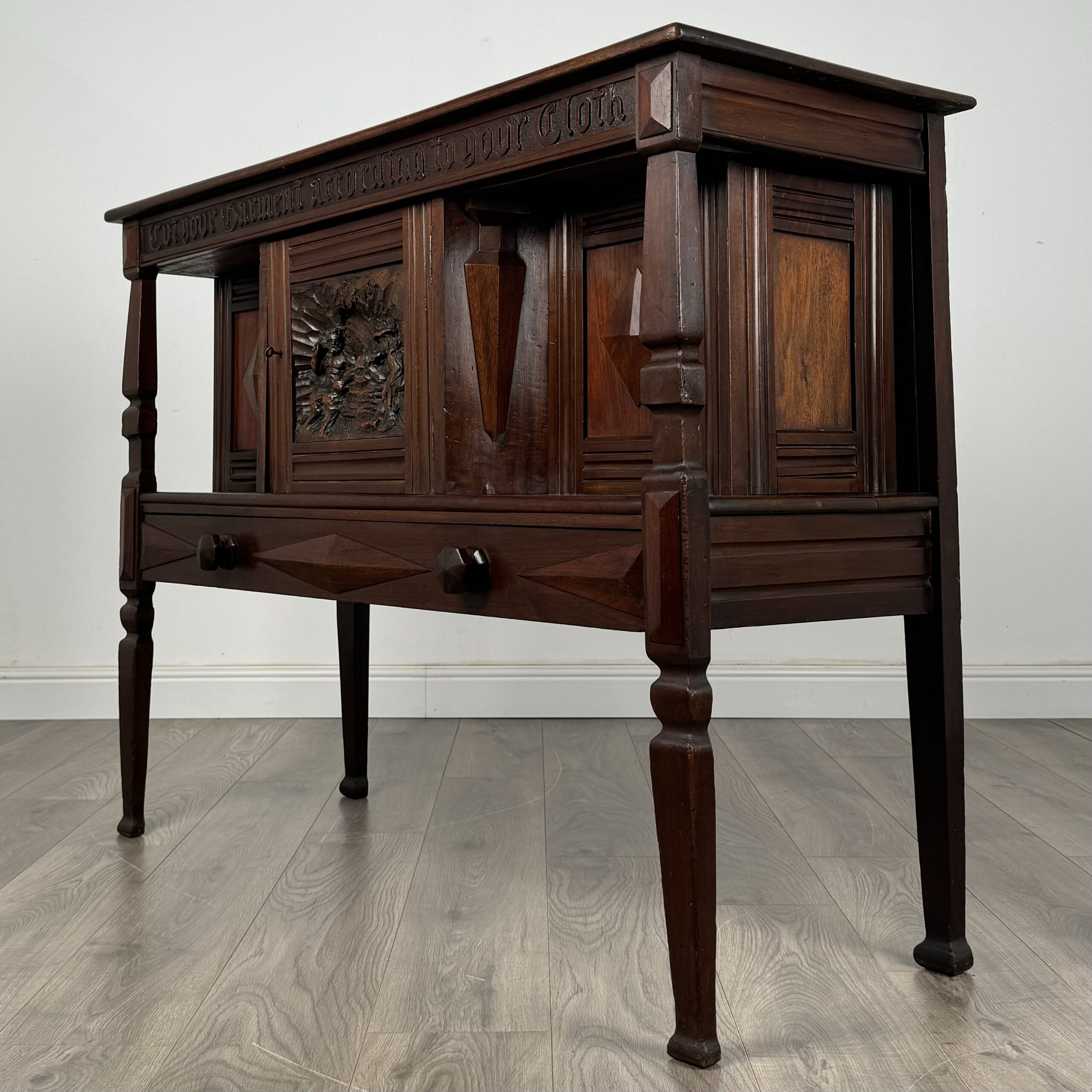 Antique 18th Century Carved Sideboard In Walnut