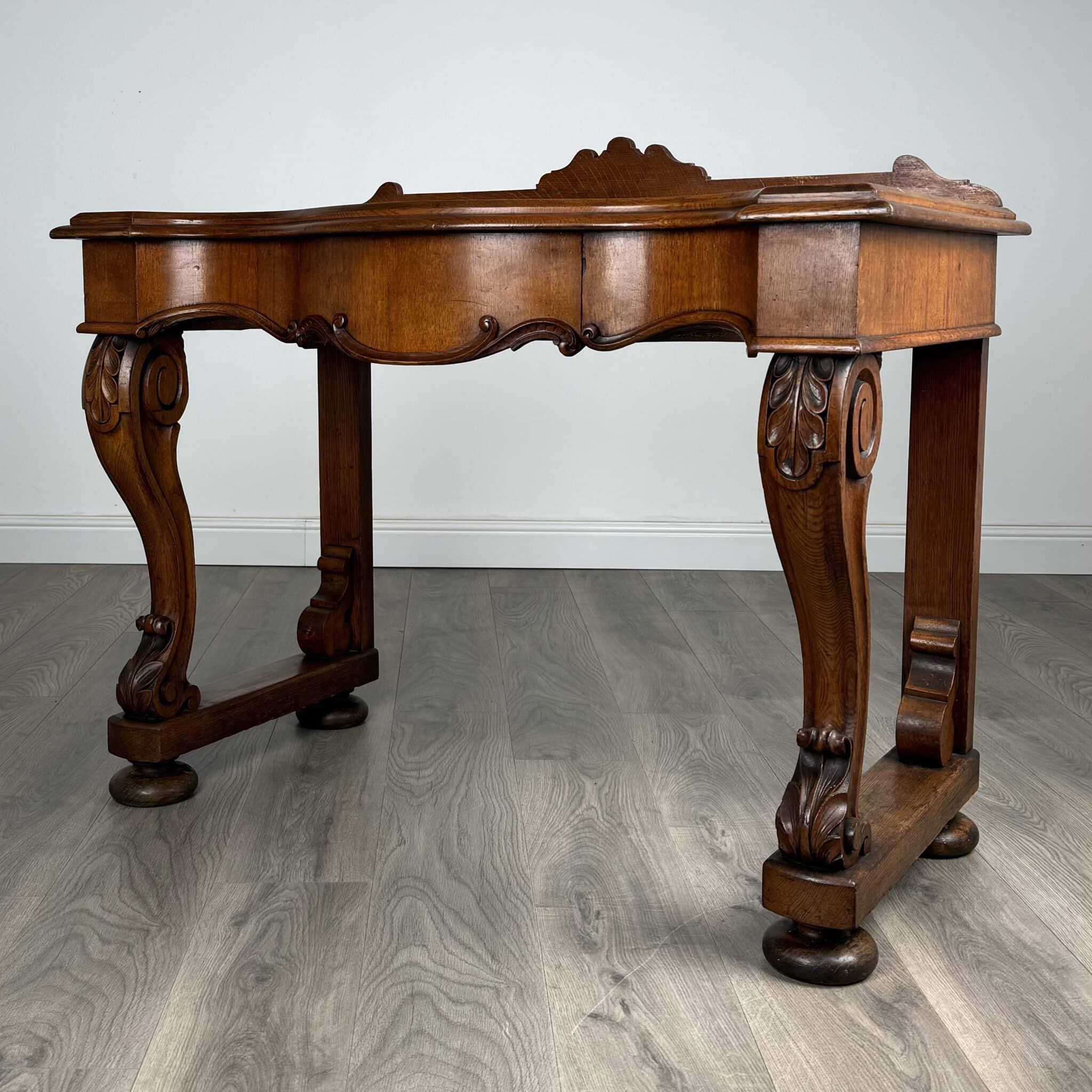 Antique 19th Century Console Table / Side Table In Oak