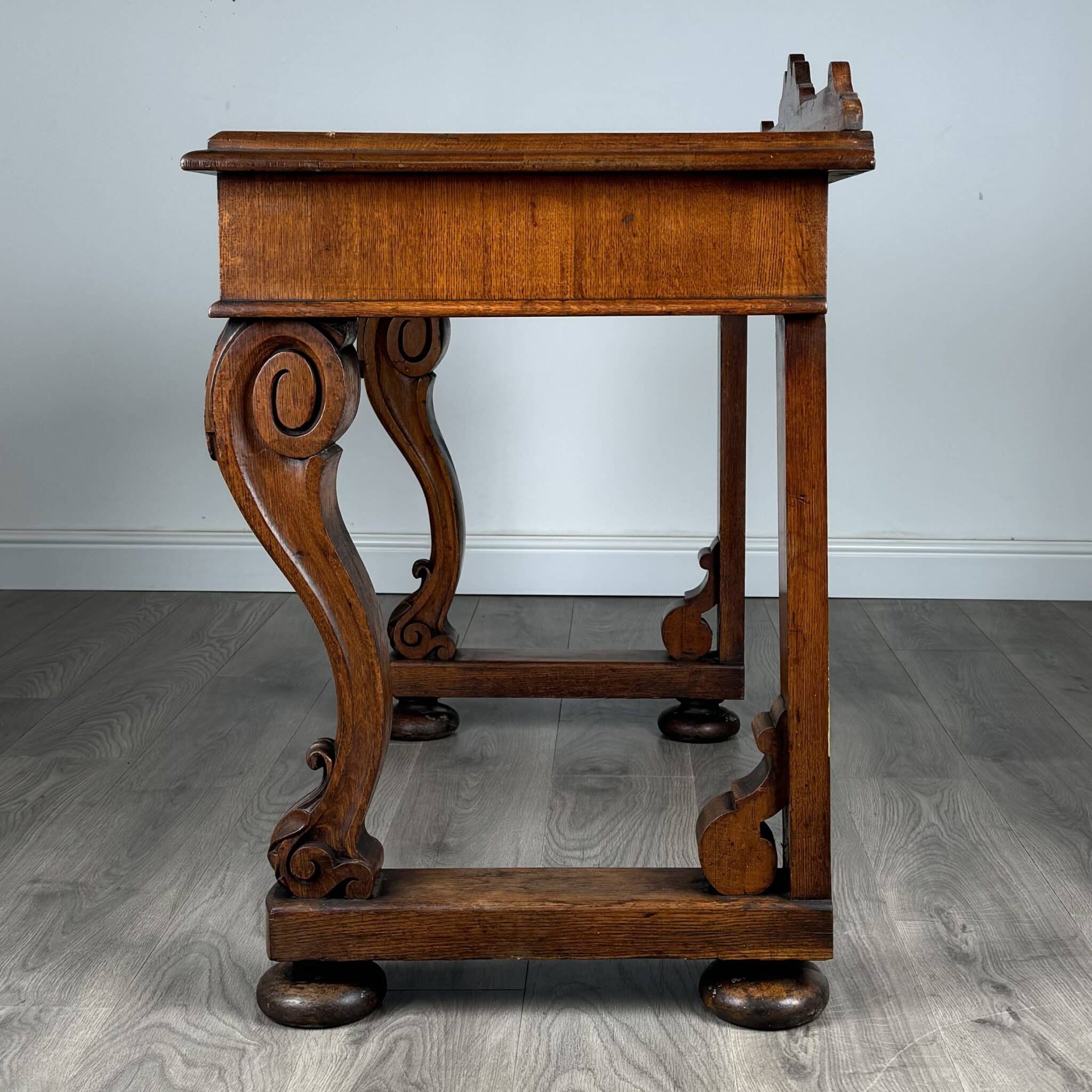 Antique 19th Century Console Table / Side Table In Oak