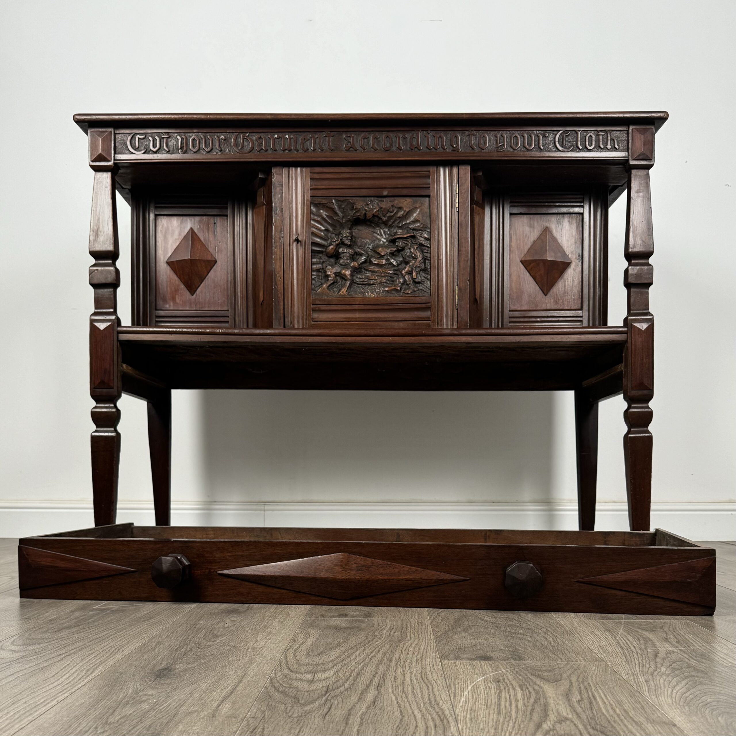 Antique 18th Century Carved Sideboard In Walnut