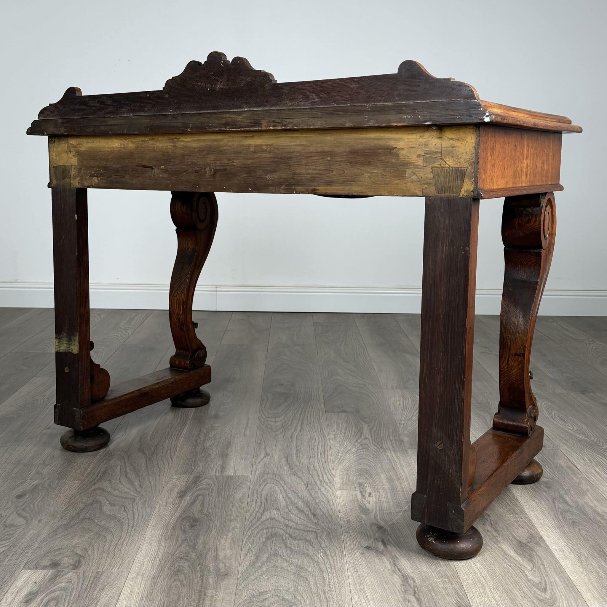 Antique 19th Century Console Table / Side Table In Oak