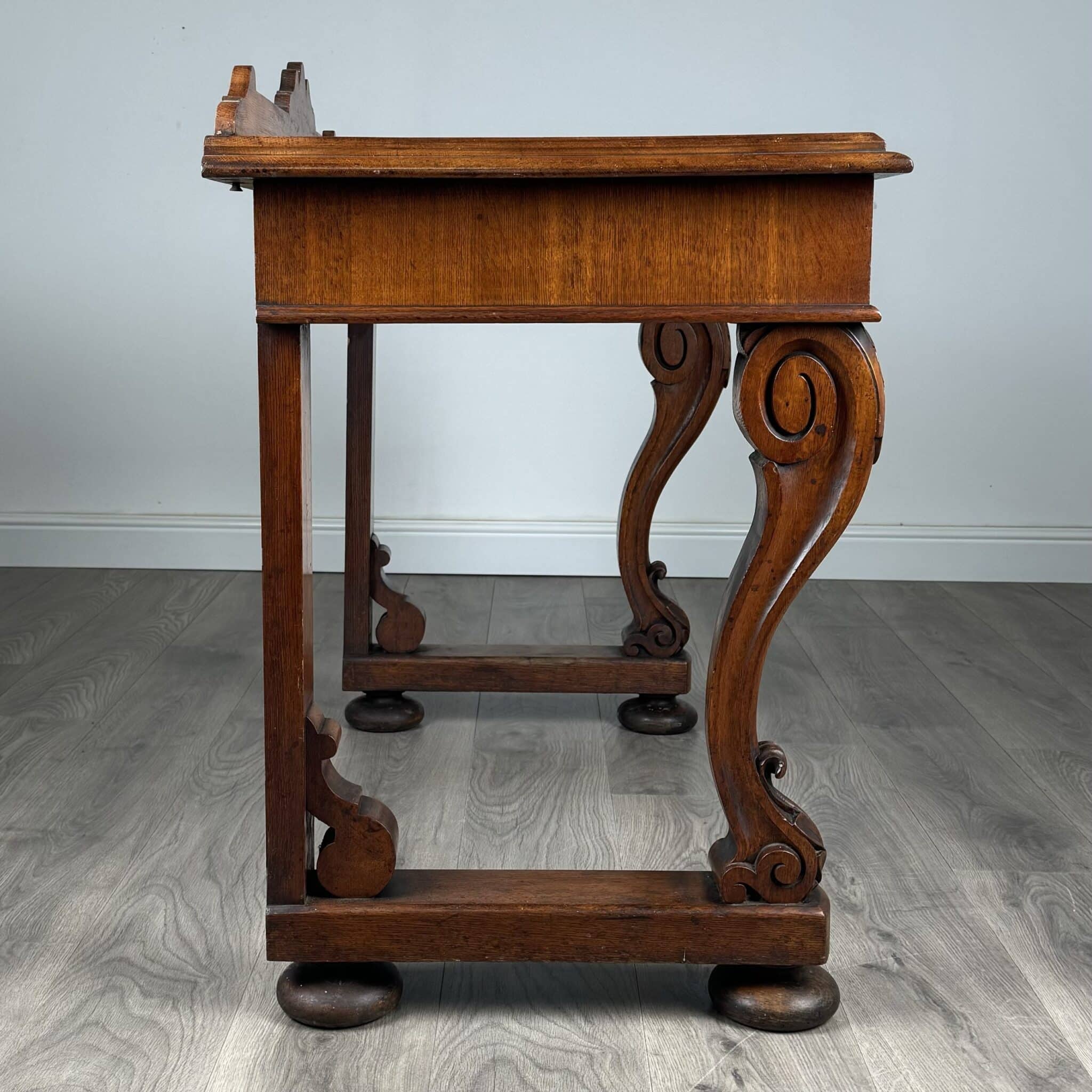 Antique 19th Century Console Table / Side Table In Oak