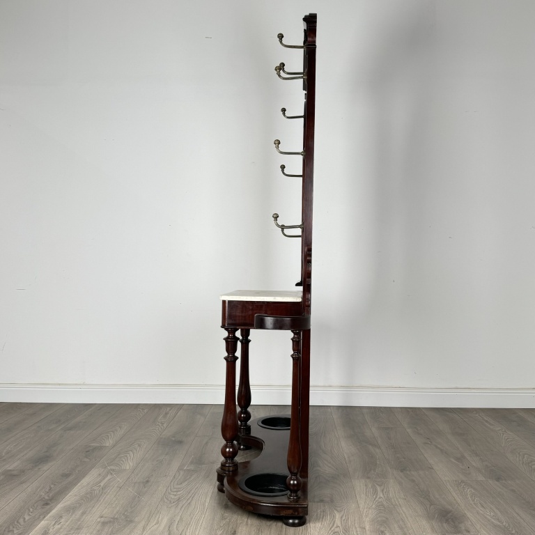 Antique 19th Century Marble Top Hall Stand In Mahogany - Image 3