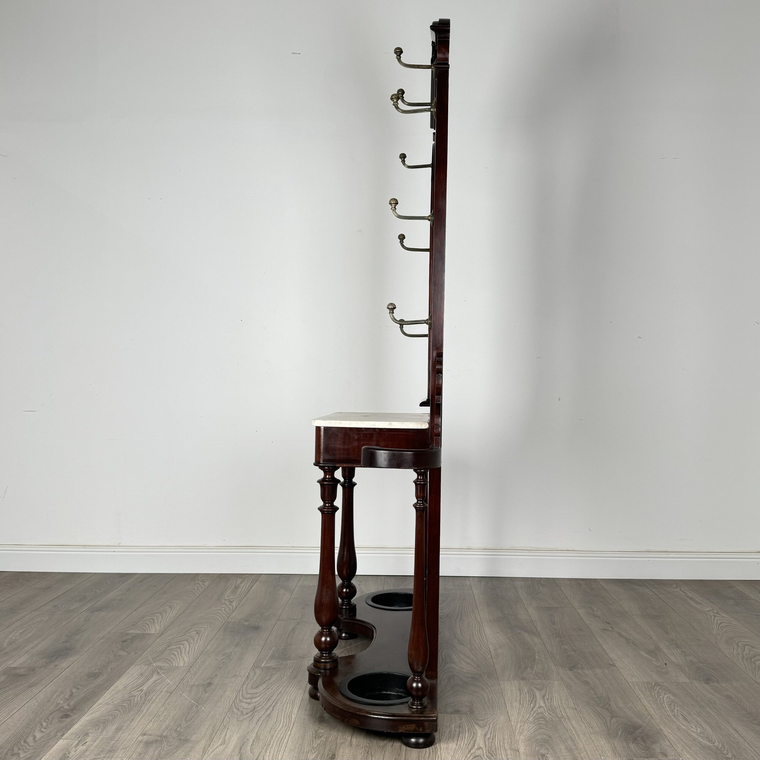 Antique 19th Century Marble Top Hall Stand In Mahogany