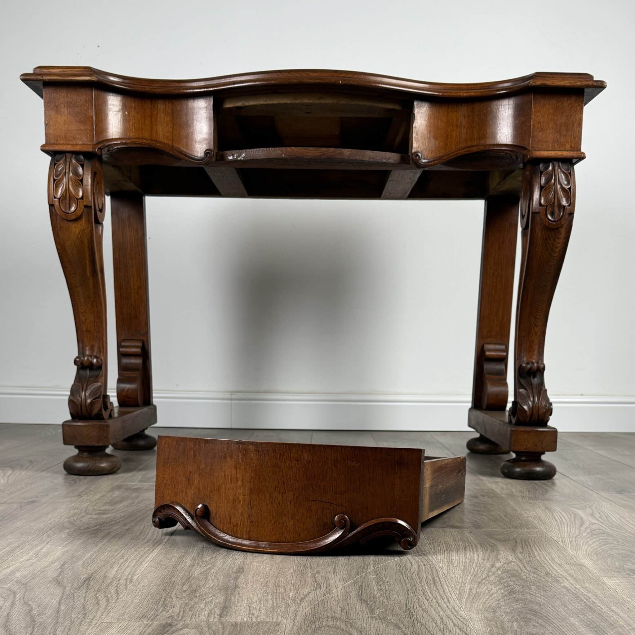 Antique 19th Century Console Table / Side Table In Oak