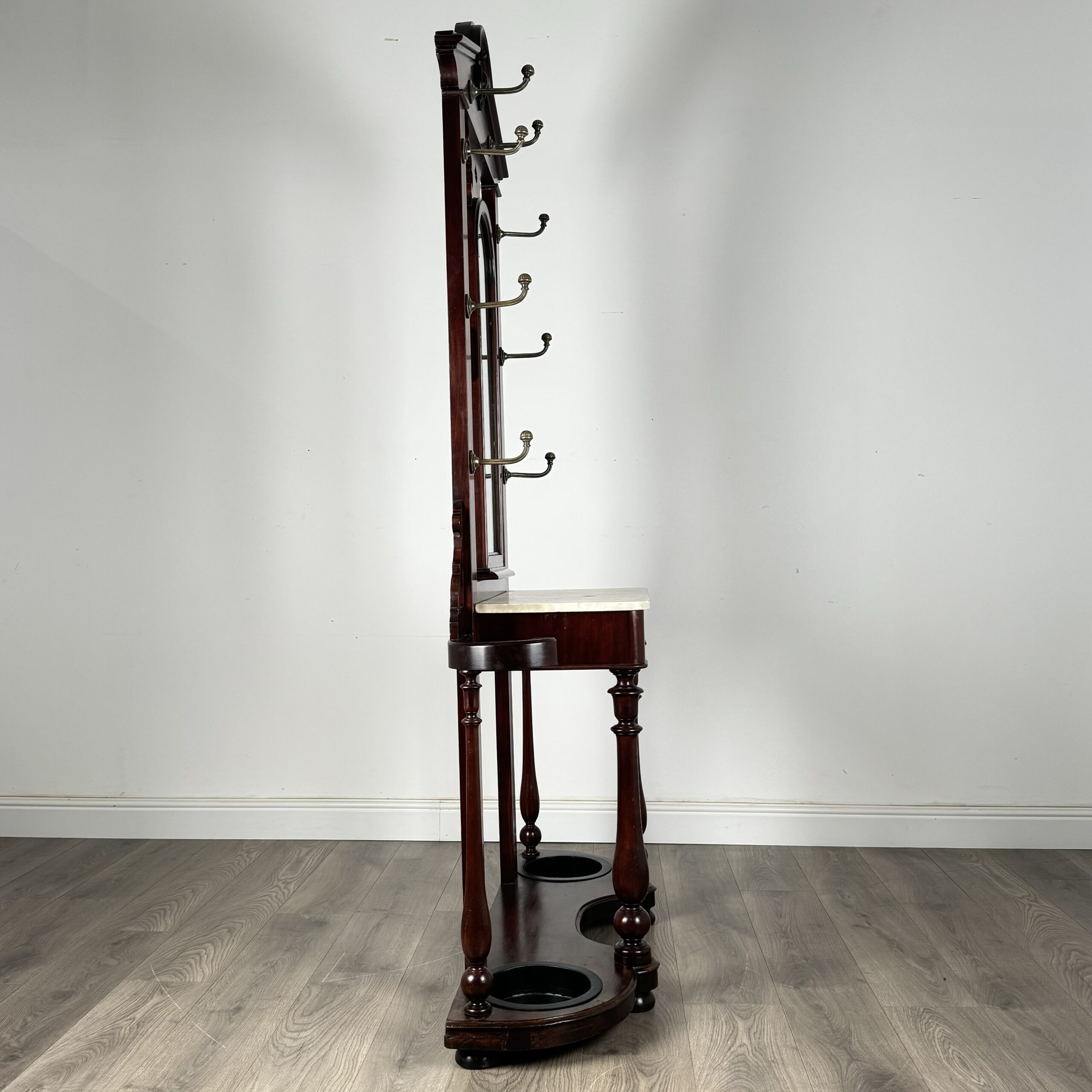 Antique 19th Century Marble Top Hall Stand In Mahogany