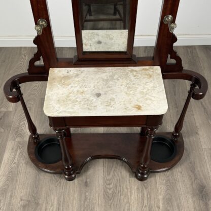 Antique 19th Century Marble Top Hall Stand In Mahogany - Image 9