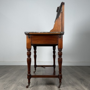 Antique Late 19th Century Marble Top Washstand In Walnut