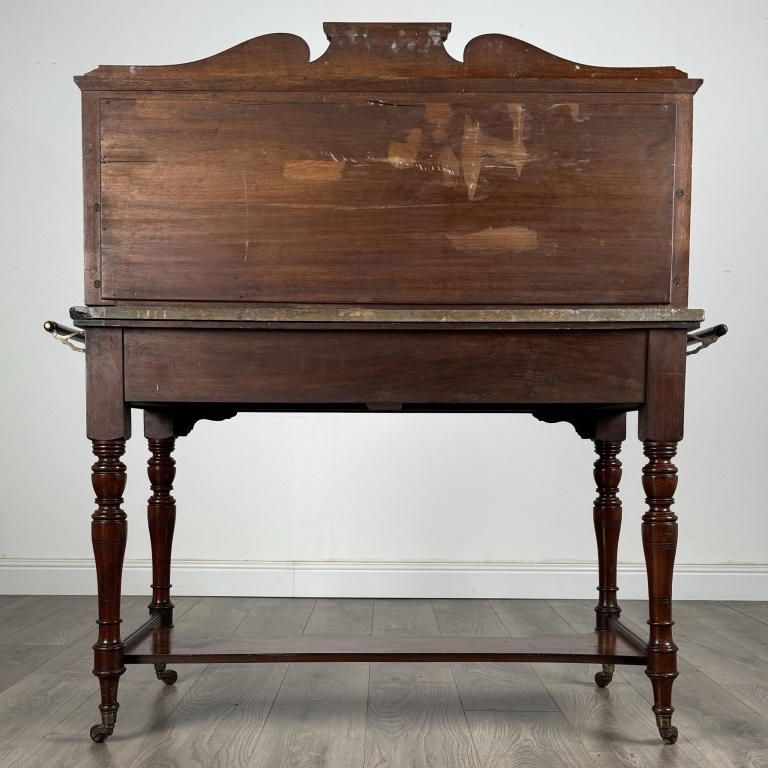 Antique Late 19th Century Marble Top Washstand In Walnut - Image 5
