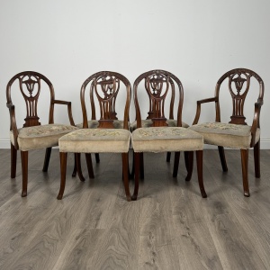 Antique 20th Century Set Of 6 Hepplewhite Style Dining Chairs