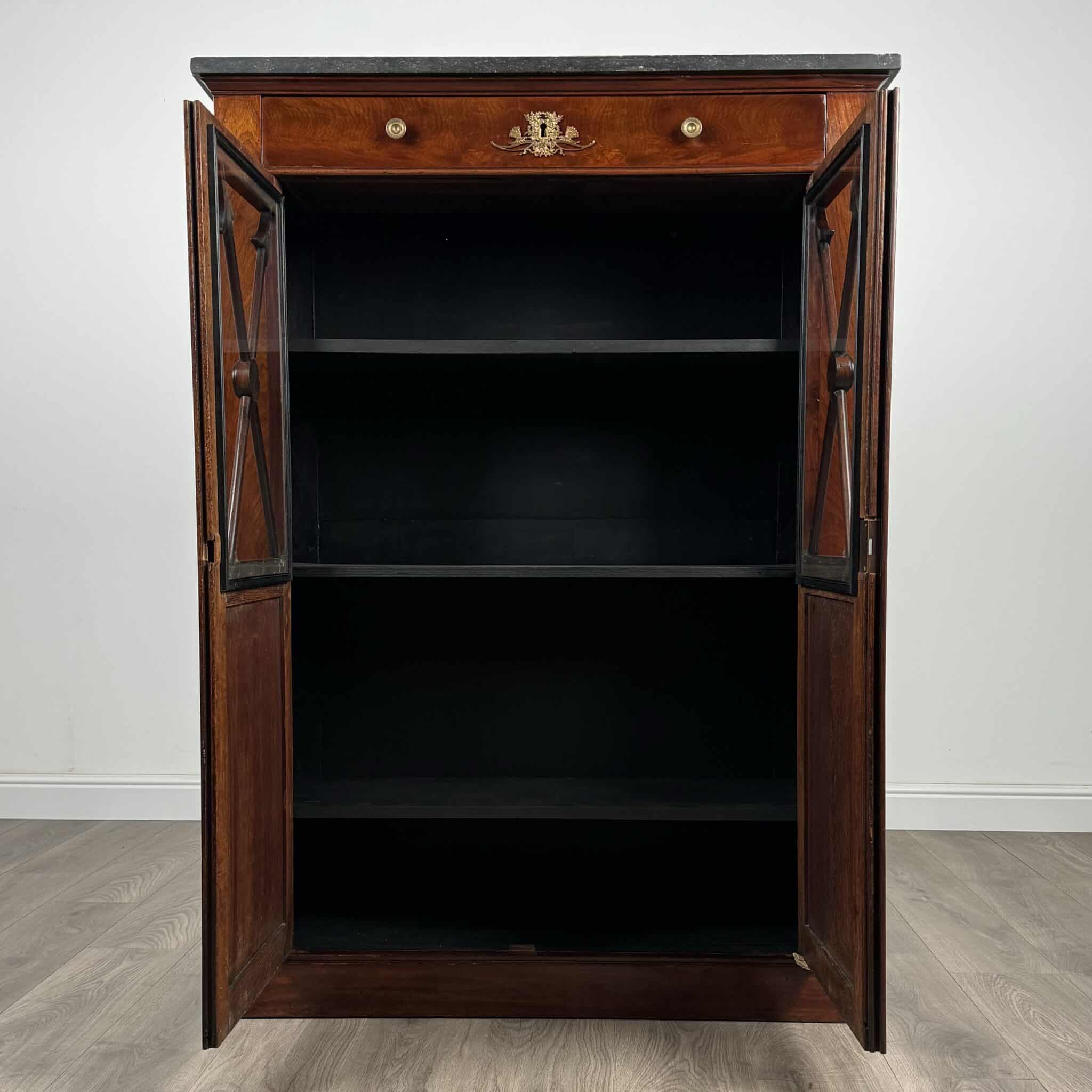 Antique 19th Century French Display Cabinet In Mahogany