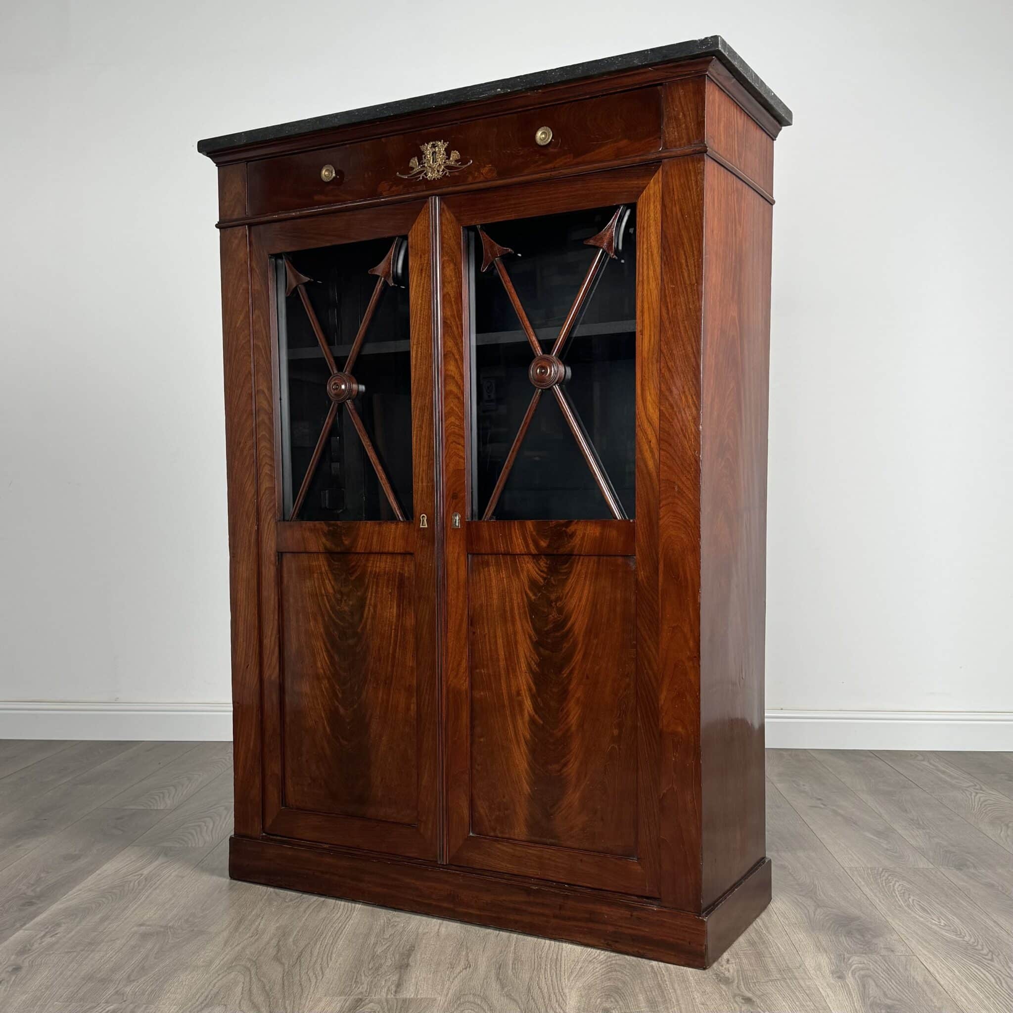 Antique 19th Century French Display Cabinet In Mahogany