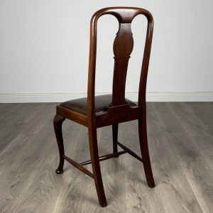 Antique 20th Century Set Of 6 Queen Anne Style Dining Chairs