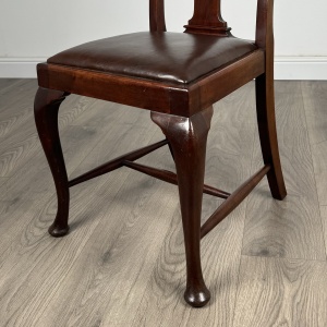 Antique 20th Century Set Of 6 Queen Anne Style Dining Chairs