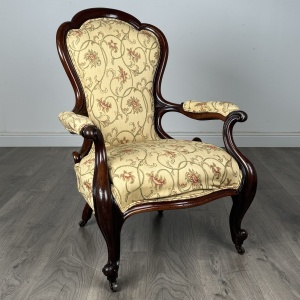Antique 19th Century Armchair In Mahogany