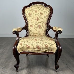 Antique 19th Century Armchair In Mahogany