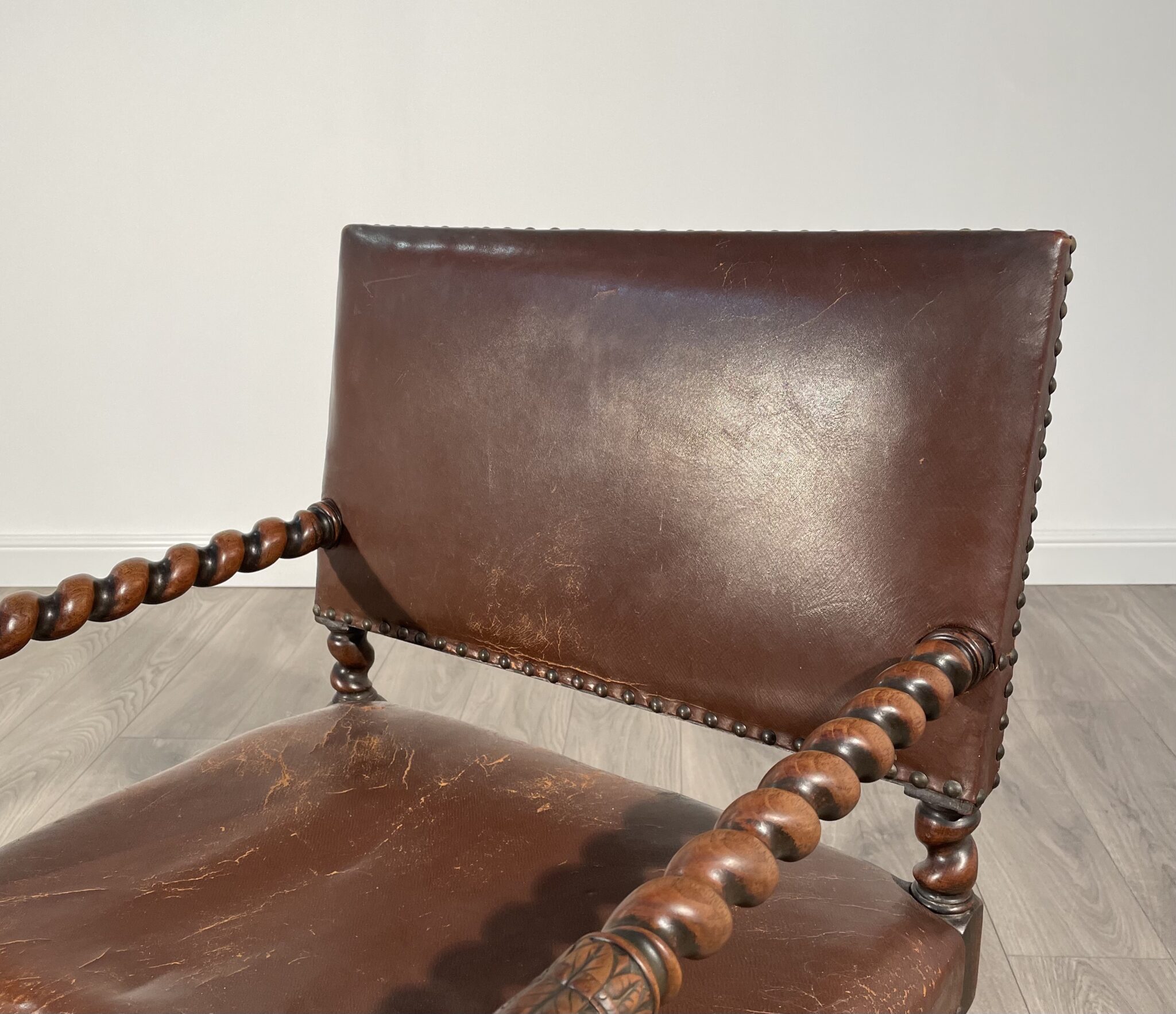 Antique 19th Century Decorative Armchair In Oak