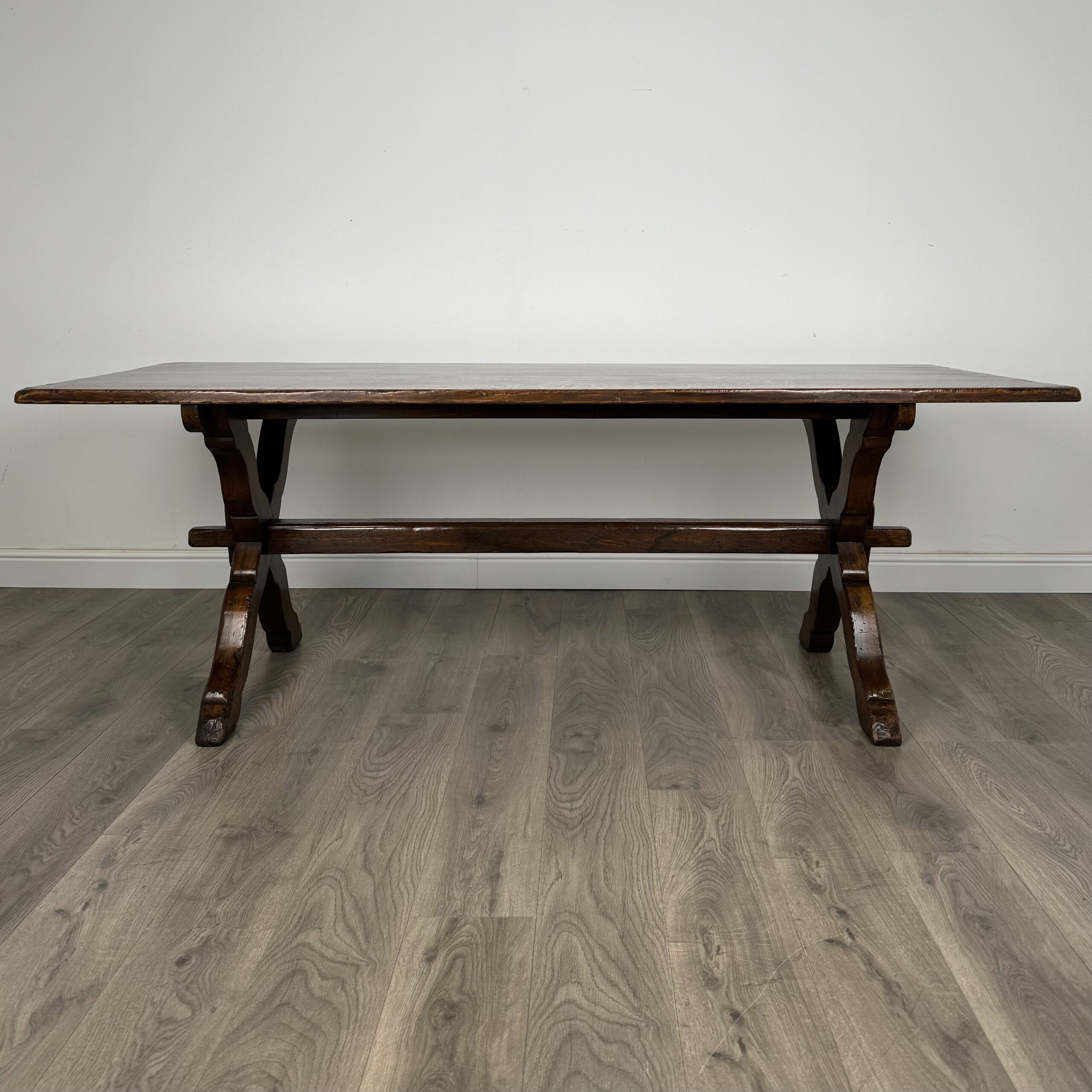 Antique 20th Century Refractory Style Dining Table In Solid Oak