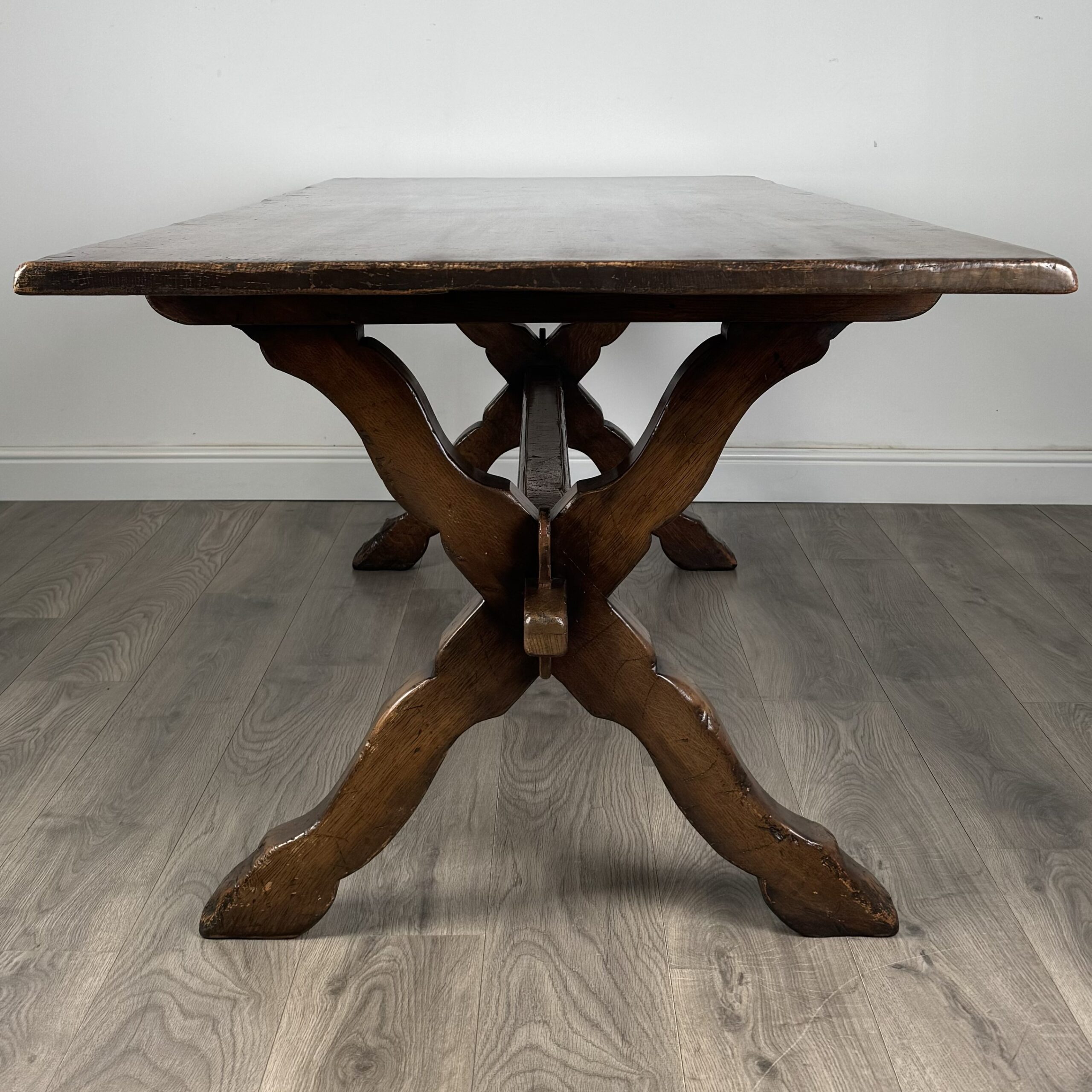 Antique 20th Century Refractory Style Dining Table In Solid Oak