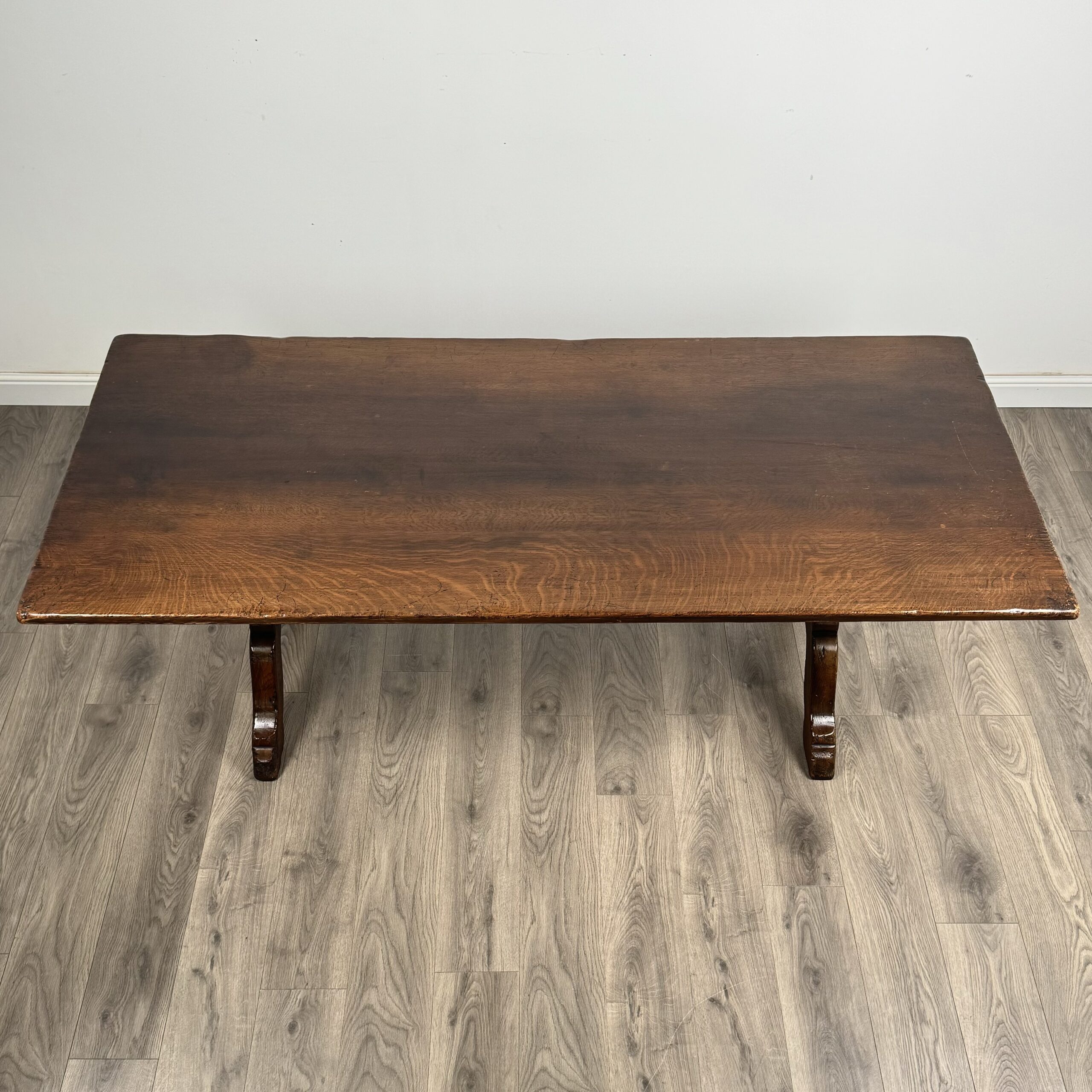 Antique 20th Century Refractory Style Dining Table In Solid Oak
