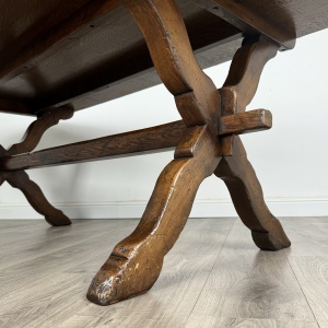 Antique 20th Century Refractory Style Dining Table In Solid Oak
