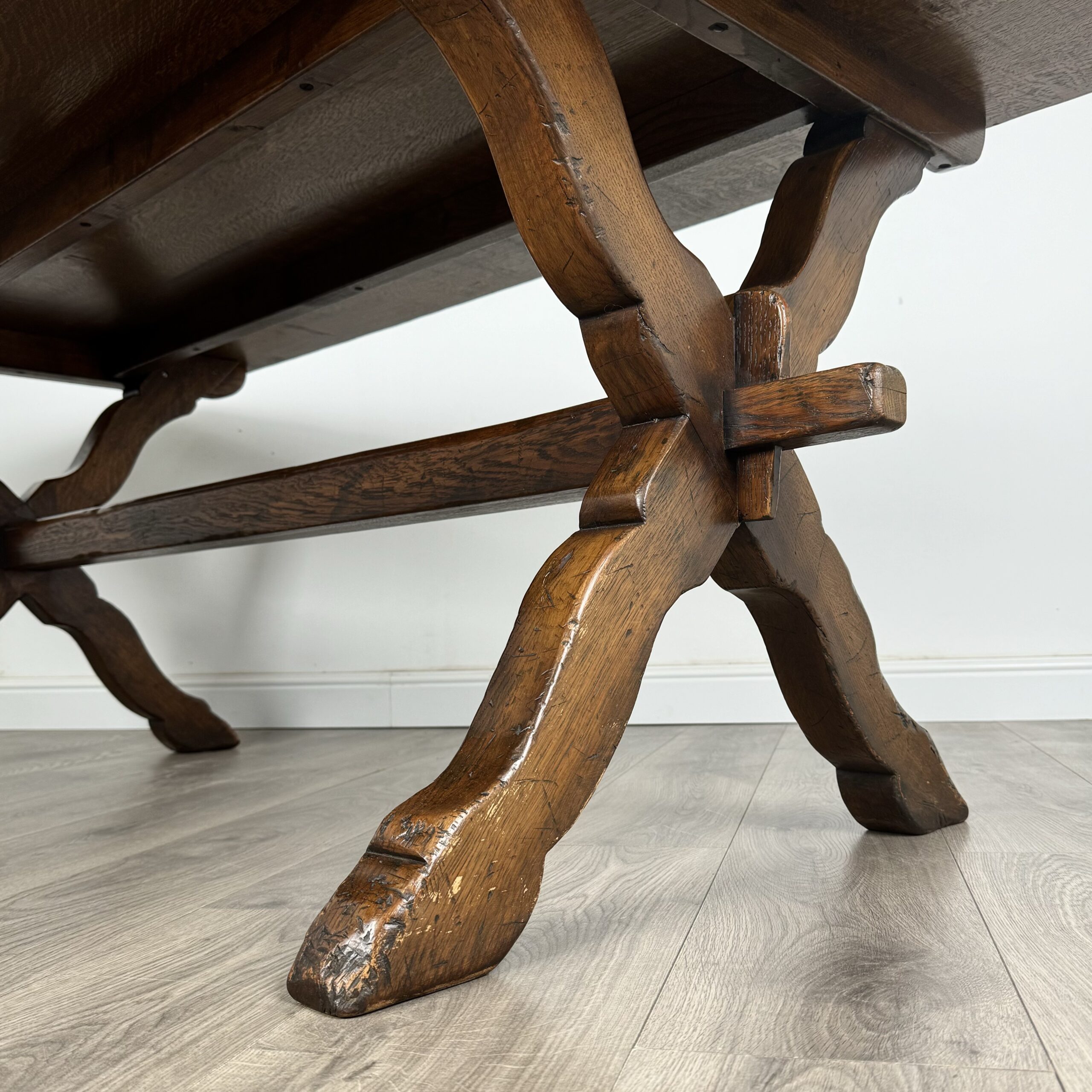 Antique 20th Century Refractory Style Dining Table In Solid Oak