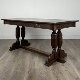 Antique 20th Century Refractory Style Dining Table In Solid Oak