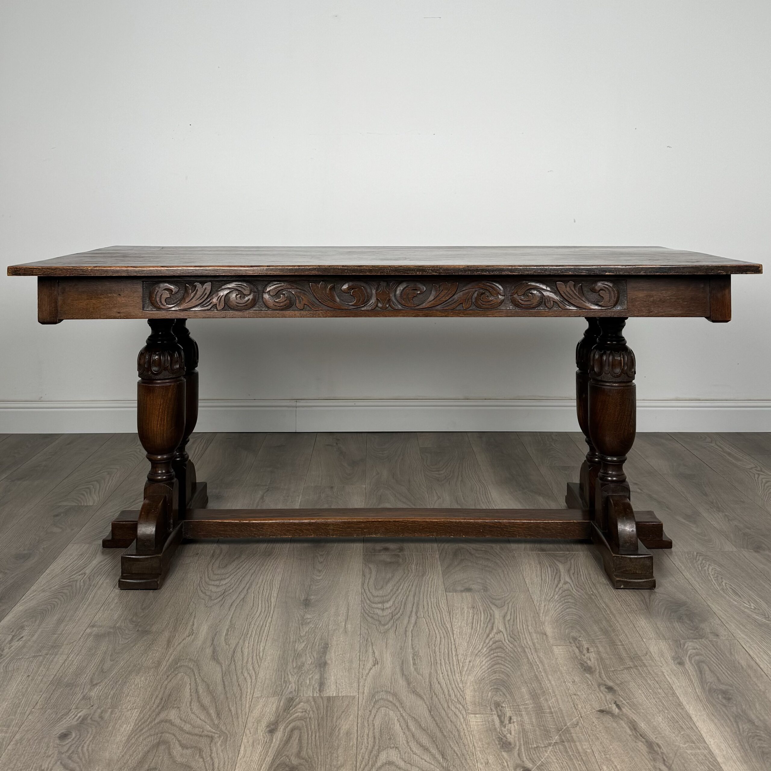 Antique 20th Century Refractory Style Dining Table In Solid Oak