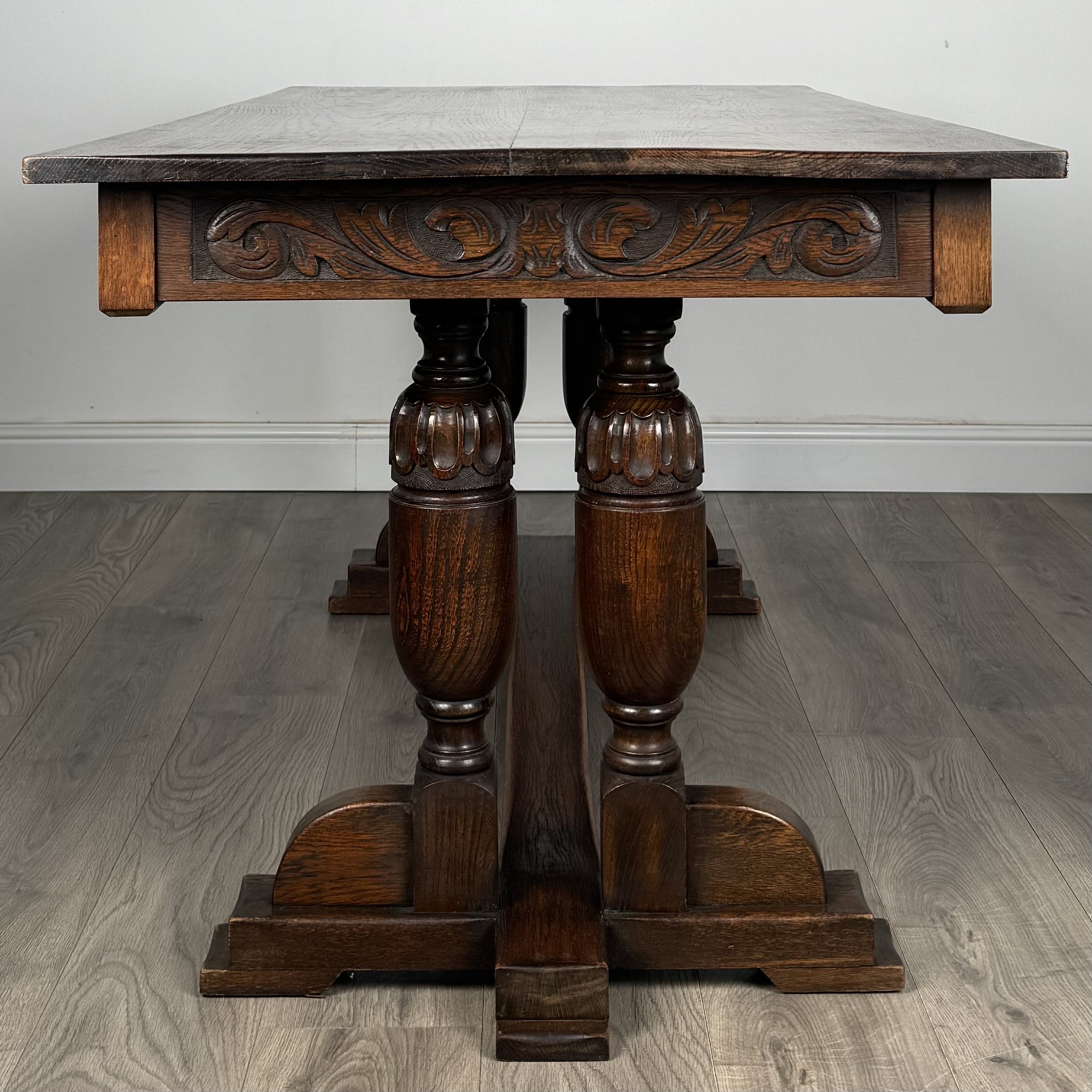 Antique 20th Century Refractory Style Dining Table In Solid Oak